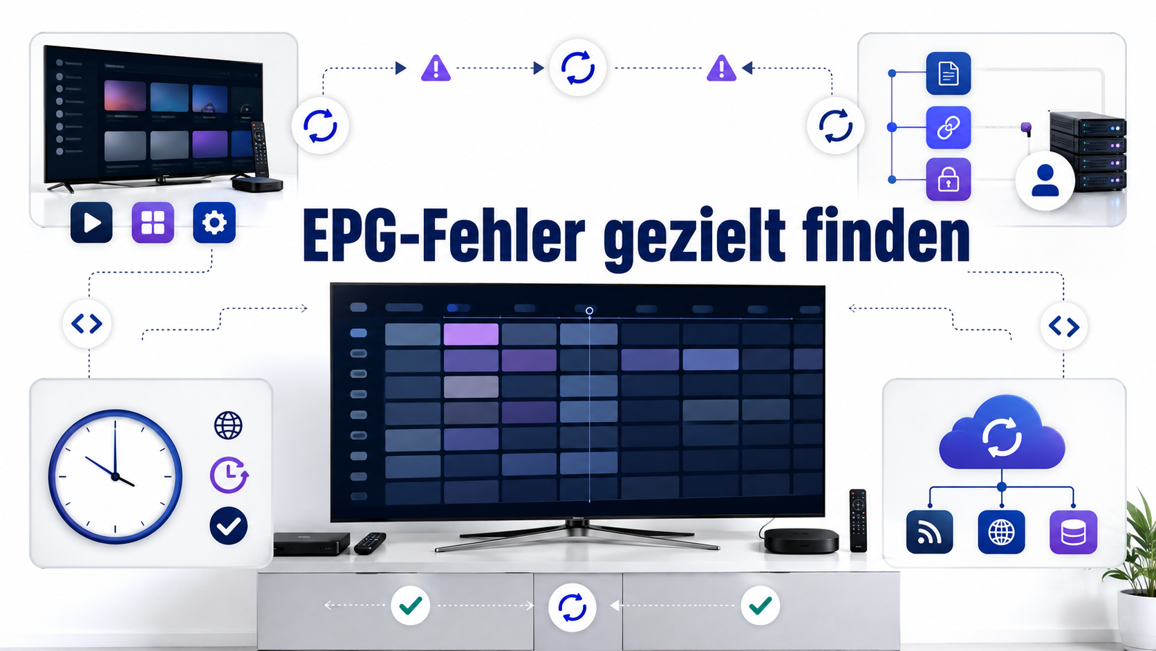 IPTV EPG Fehler zwischen Player, Playlist, Geräteeinstellungen, Zeitzone und EPG-Datenquelle gezielt finden